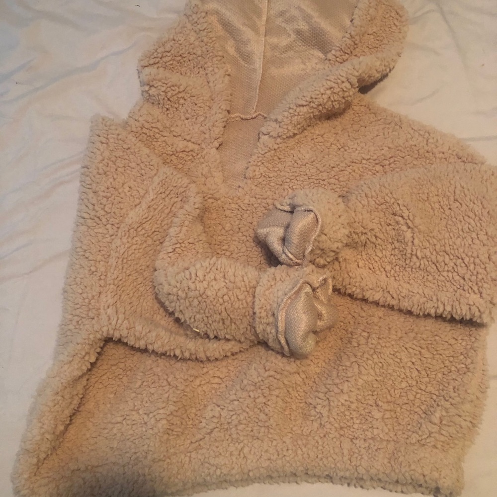 fuzzy pink hooded sweater